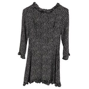 Urban Outfitters‎ Micro Floral Dress S Ruffle Retro 90s Y2K Long Sleeve Flowy